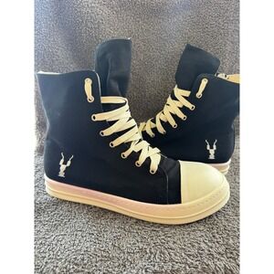 Rick Owens DRKSHDW Ramones High Top Canvas Sneakers EU size 48
